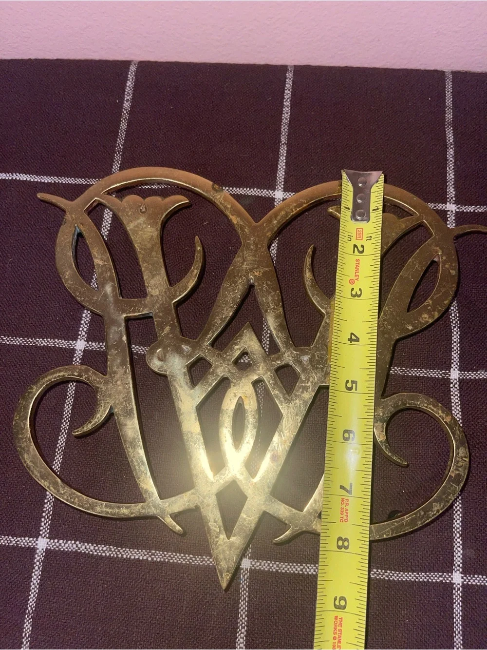 Williamsburg VA Metalcrafters Queen Ann Cypher Brass Trivet CW10-10 Vintage